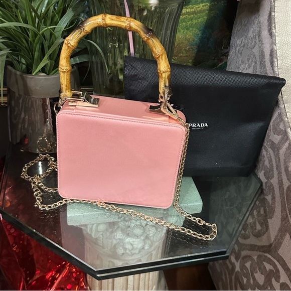 Prada Black and Pink Women's Bag with Bamboo Handle - Picture 7 of 11